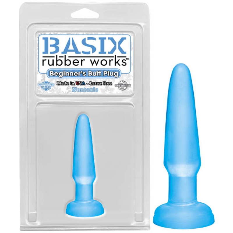 Basix Rubber Works Beginner's Butt Plug - Blue